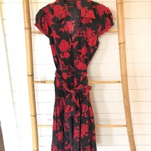 Moda International floral silk wrap dress
